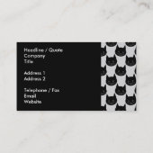 薄い灰色の黒猫パターン。 名刺 (裏面)