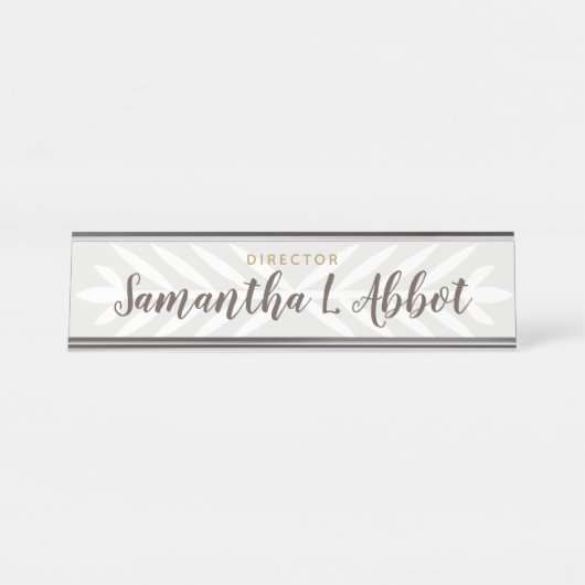 薄い灰色のDecco -カスタム デスクネームプレート (正面)