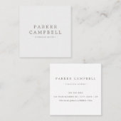 薄い灰色エレガントと白のミニマスタイリッシュリスト スクエア名刺 (正面/裏面)