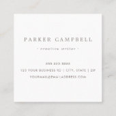 薄い灰色エレガントと白のミニマスタイリッシュリスト スクエア名刺 (裏面)