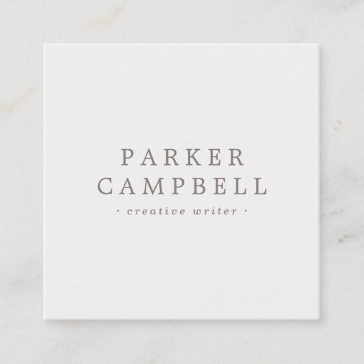 薄い灰色エレガントと白のミニマスタイリッシュリスト スクエア名刺 (正面)