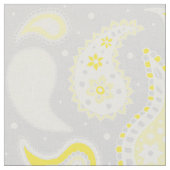 薄い灰色ペイズリーパターン黄色 ファブリック (クローズアップ)