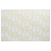 薄い灰色ペイズリーパターン黄色 ファブリック (ファットクウォーター)
