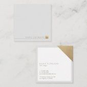 薄い灰色モダンでエレガントな最小主義の金ゴールドのアクセント スクエア名刺 (正面/裏面)