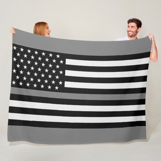 薄い灰色ライン教化の役人の旗 フリースブランケット (インサイチュ)