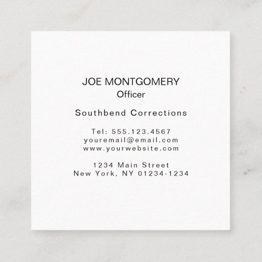 薄い灰色ライン教化の役人の米国旗 スクエア名刺 (裏面)