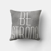 薄い灰色強く感動的な引用文のデザインがあって下さい クッション (裏面)