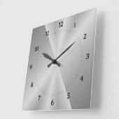 薄い灰色、金属の下の銀 スクエア壁時計 (傾斜)