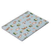 薄い灰青のオッターとハスの葉 ノートブック (左側)