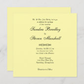 薄い無地の黄色結婚式招待状 招待状 (正面/裏面)