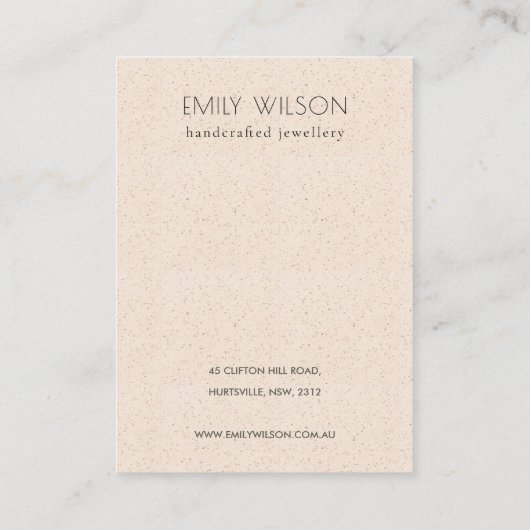 薄い白いセラミックテクスチャ3の耳の表示ロゴ 名刺 (裏面)