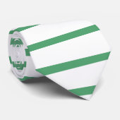 薄い白とケリーグリーン水平タイストライプのプ ネクタイ (ロール)