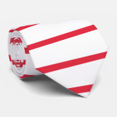 薄い白と赤の水平タイストライプのプ ネクタイ (ロール)