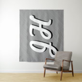 薄い白黒のストライプ |レトロスタイルのイニシャル タペストリー (インサイチュ)