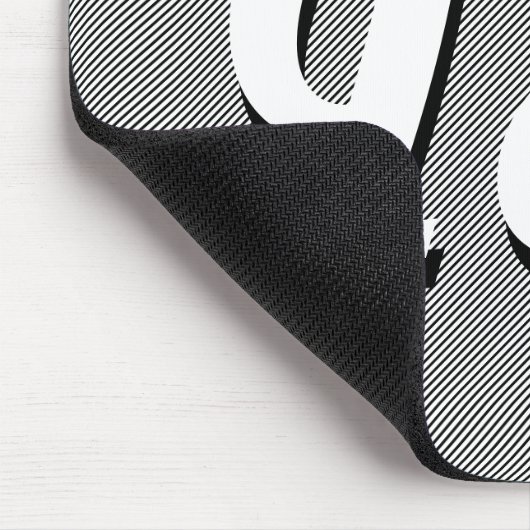 薄い白黒のストライプ |レトロスタイルのイニシャル マウスパッド (コーナー)