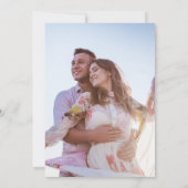 薄い空色とバラ色の花の写真 招待状 (裏面)