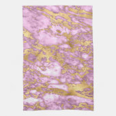 薄い紫モダンと金ゴールドの大理石パターン キッチンタオル (縦)