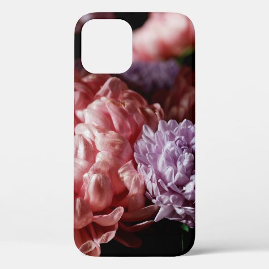 薄い紫色のアスターの花を持つピンクのブーケ Case-Mate iPhoneケース (裏面)
