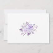 薄い紫色の埃っぽい青いフローラ日付を保存 セーブザデート (裏面)