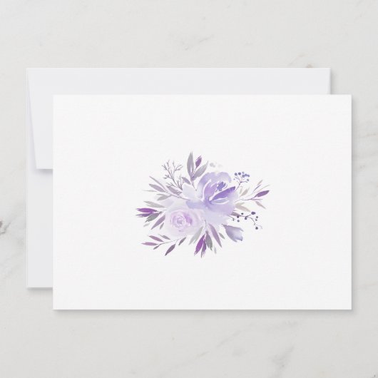 薄い紫色の埃っぽい青いフローラ日付を保存 セーブザデート (裏面)