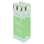 薄い緑かわいらしパターン（の模様が）ある ワインギフトバッグ (裏面アングル)