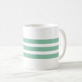 薄い緑とネイビーブルーの航海のいかり コーヒーマグカップ (正面右)