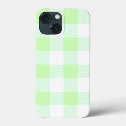 薄い緑のギンガムチェックパターン Case-Mate iPhoneケース (裏面)