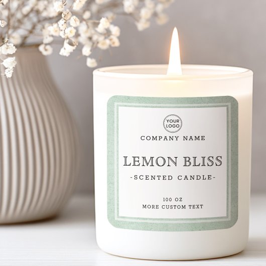 薄い緑のテクスチ縁どャーの正方形の製品ラベル スクエアシール