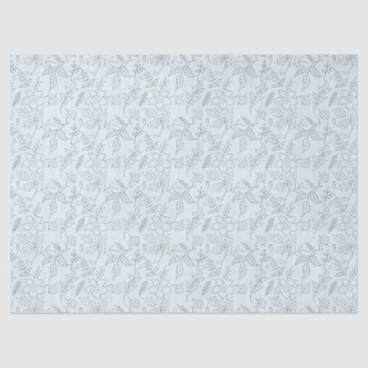 薄い緑のデコパージュにステンシルフラワー 薄葉紙 (正面)