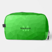 薄い緑の幾何学的メッシュパターンモノグラム ドップキット (正面)