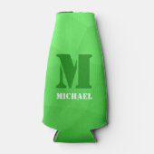 薄い緑の幾何学的メッシュパターンモノグラム ボトルクーラー (正面)