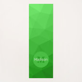 薄い緑の幾何学的メッシュパターンモノグラム ヨガマット (正面)