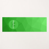 薄い緑の幾何学的メッシュパターンモノグラム ヨガマット (正面(横))