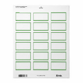 薄い緑の白縁ど色 ラベル (フルシート)