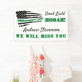 薄い緑の線のフラグ軍隊の進遠くに行パーティー 横断幕 (インサイチュ)