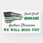 薄い緑の線のフラグ軍隊の進遠くに行パーティー 横断幕 (横)