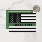 薄い緑の線のフラグ軍隊の高さ ノートカード (正面/裏面インサイチュ)