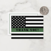 薄い緑の線のフラグ軍隊の高さ ノートカード (正面/裏面インサイチュ)