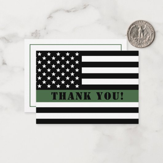 薄い緑の線のフラグ軍隊の高さ ノートカード (正面/裏面インサイチュ)