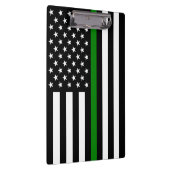 薄い緑の線のフラグ:愛国的な軍隊退役軍人 クリップボード (右)