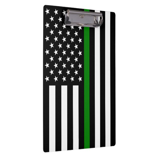 薄い緑の線のフラグ：愛国的な軍隊退役軍人 クリップボード (右)