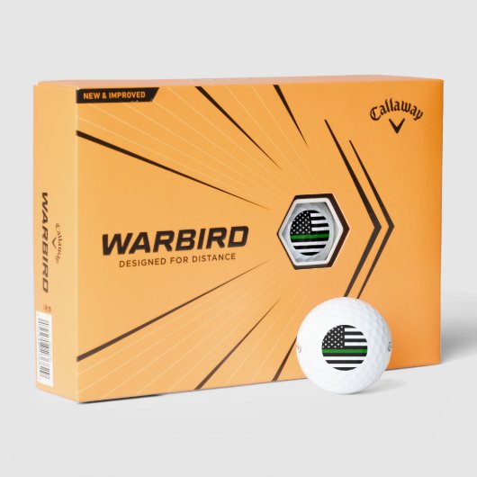 薄い緑の線のフラグ：愛国的な軍隊退役軍人 ゴルフボール (パッケージ)