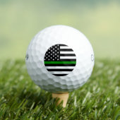 薄い緑の線のフラグ：愛国的な軍隊退役軍人 ゴルフボール (インサイチュ 木)