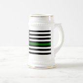 薄い緑の線のフラグ:愛国的な軍隊退役軍人 ビールジョッキ (正面右)