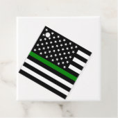 薄い緑の線のフラグ：愛国的な軍隊退役軍人 フェイバータグ (インサイチュ)