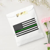 薄い緑の線のフラグ：愛国的な軍隊退役軍人 フェイバーバッグ (封をした状態)