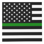 薄い緑の線のフラグ:愛国的な軍隊退役軍人 フォトキューブ (正面)