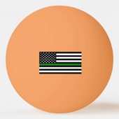 薄い緑の線のフラグ：愛国的な軍隊退役軍人 卓球ボール (裏面)