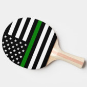 薄い緑の線のフラグ：愛国的な軍隊退役軍人 卓球ラケット (横)