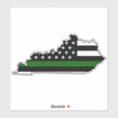 薄い緑の線の旗ケンタッキー シール (シート)